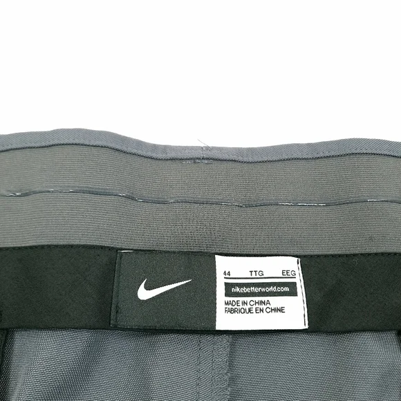 NIKE Men's Big & Tall Dri-FIT Pants Gray Pleated Rubber Grip - Size 44 Unhemmed - Picture 7 of 8